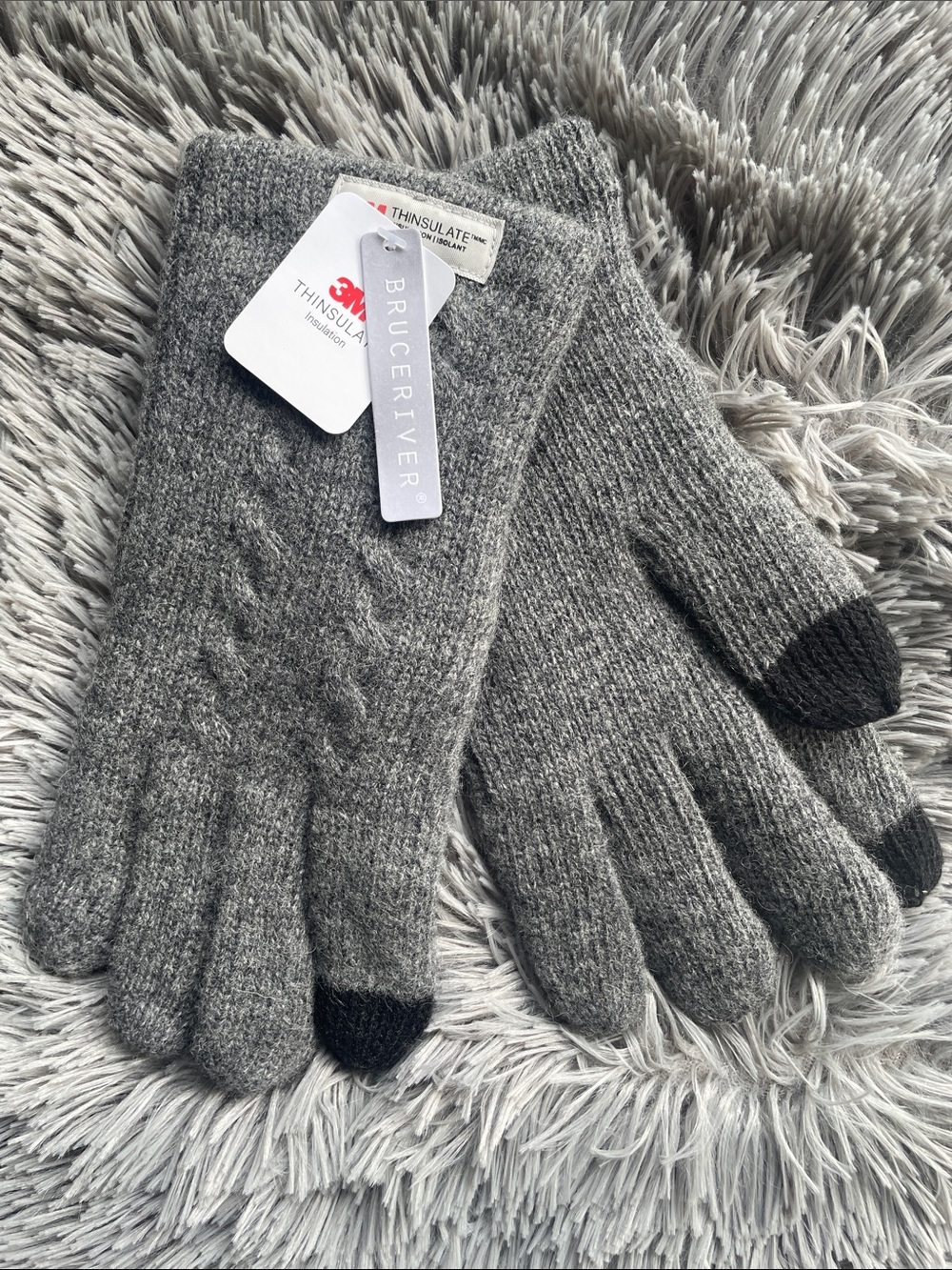Bruceriver 3M Thinsulate 100% Wool Fleece Lined Gloves Large